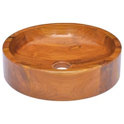 Waschbecken Massivholz Teak F40x10 cm