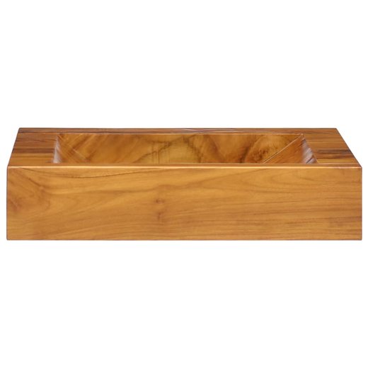 Waschbecken Massivholz Teak 50x35x10 cm