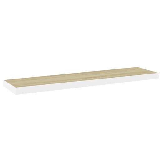 Schweberegale 4 Stk. Eiche und Wei 120x23,5x3,8 cm MDF