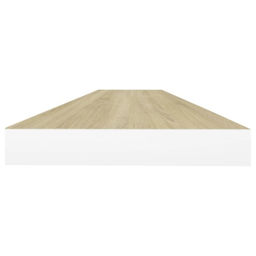 Schweberegale 4 Stk. Eiche und Wei 120x23,5x3,8 cm MDF