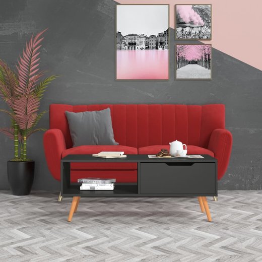 Couchtisch Grau 100x49,5x43 cm Spanplatte