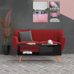 Couchtisch Hochglanz-Schwarz 100x49,5x43 cm Spanplatte