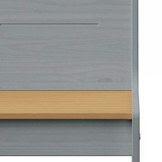 Eckbank 151 cm Massivholz Kiefer Honigbraun und Grau