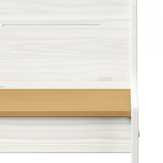 Eckbank 151 cm Massivholz Kiefer Honigbraun und Wei