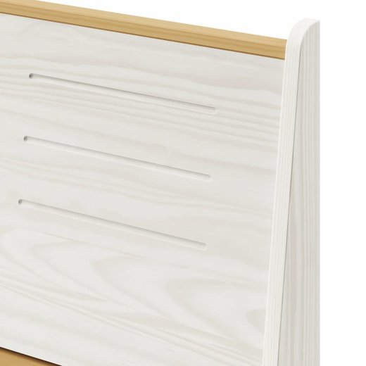 Eckbank 151 cm Massivholz Kiefer Honigbraun und Wei