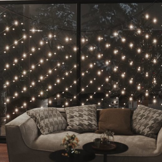LED-Lichternetz Warmweiß 3x2 m 204 LEDs Indoor Outdoor