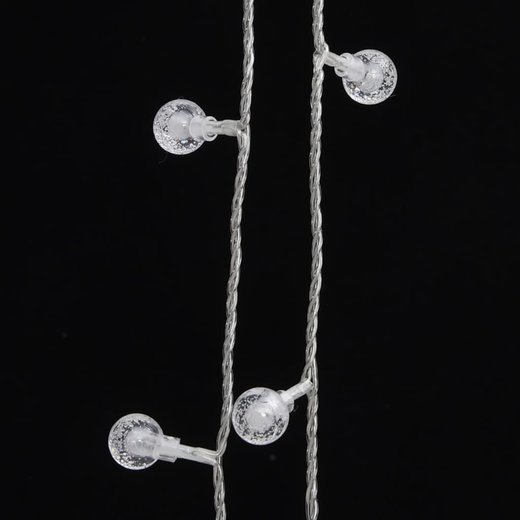 LED-Lichterkette Kugeln 20 m 200 LEDs Kaltwei� 8 Funktionen