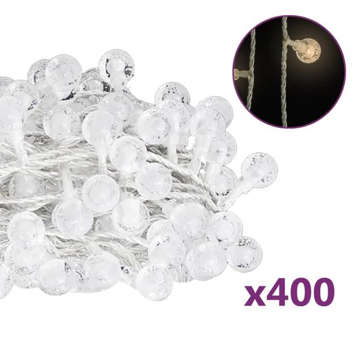 LED-Lichterkette Kugeln 40m 400 LEDs Warmwei� 8 Funktionen