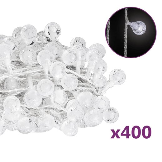 LED-Lichterkette Kugeln 40m 400 LEDs Kaltwei 8 Funktionen