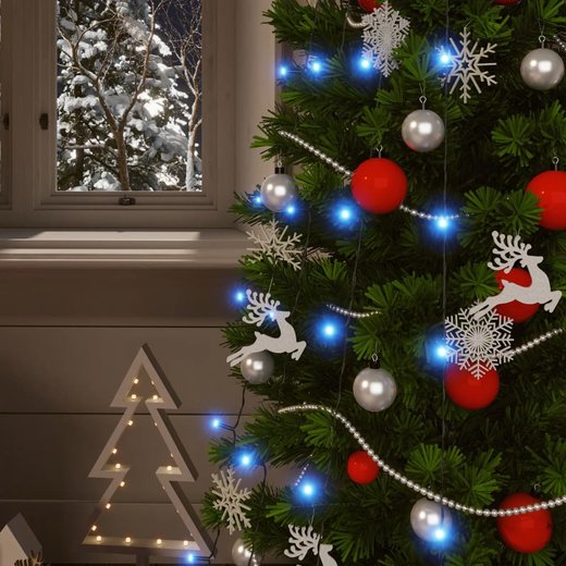 Solar-Lichterketten 2 Stk. 2x200 LEDs Blau Indoor Outdoor