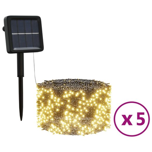 Indoor-/Outdoor-Solarlichterkette 5 Stk. 5x200 LED Warmwei