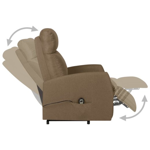 Liegesessel mit Aufstehhilfe Taupe Stoff