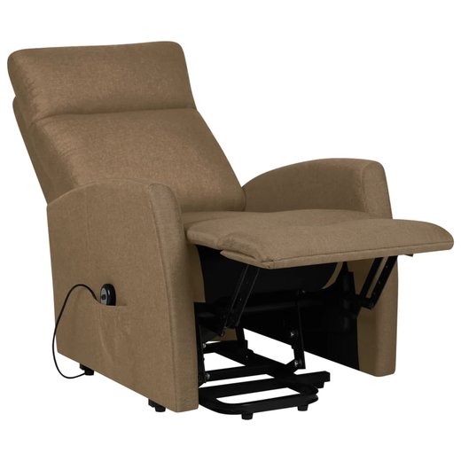 Liegesessel mit Aufstehhilfe Taupe Stoff