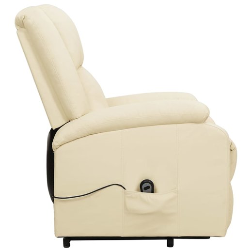 Sessel mit Aufstehhilfe Creme Kunstleder