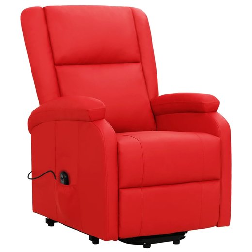 Sessel mit Aufstehhilfe Rot Kunstleder