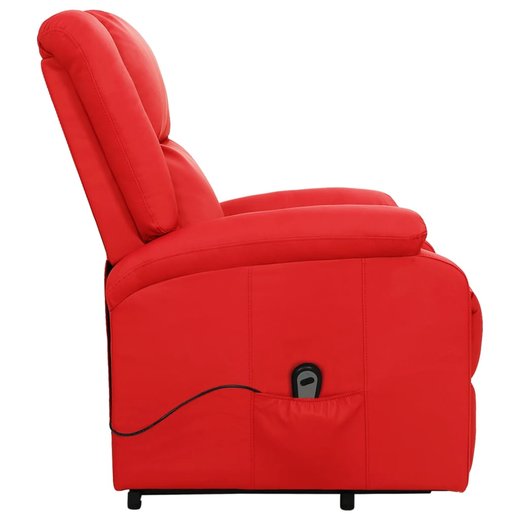 Sessel mit Aufstehhilfe Rot Kunstleder