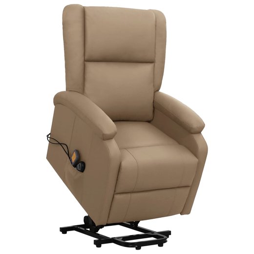 Massagesessel mit Aufstehhilfe Cappuccino-Braun Kunstleder