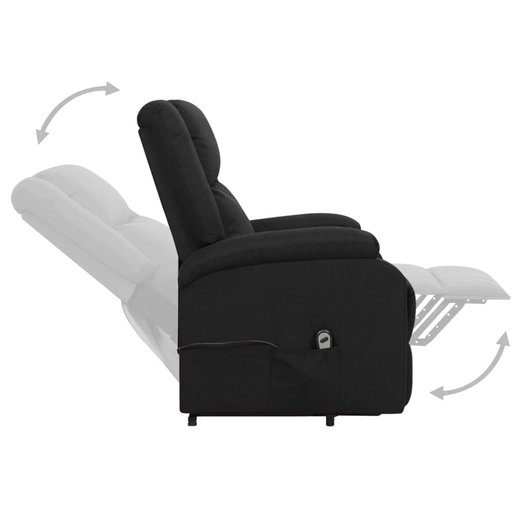 Sessel mit Aufstehhilfe Schwarz Stoff