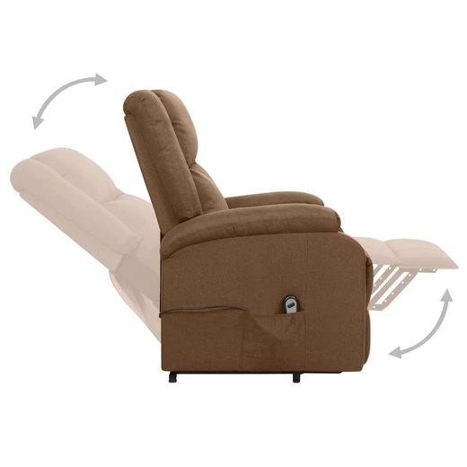 Sessel mit Aufstehhilfe Braun Stoff