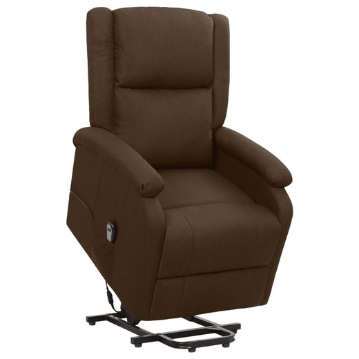Sessel mit Aufstehhilfe Dunkelbraun Stoff