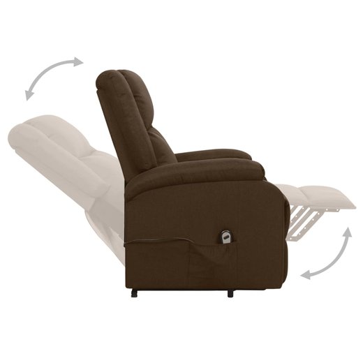 Sessel mit Aufstehhilfe Dunkelbraun Stoff
