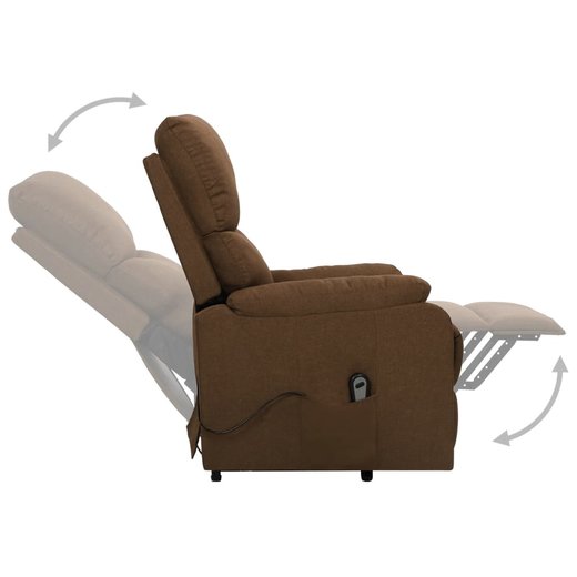 Sessel mit Aufstehhilfe Braun Stoff
