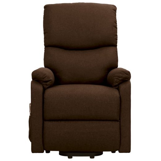 Massagesessel mit Aufstehhilfe Dunkelbraun Stoff