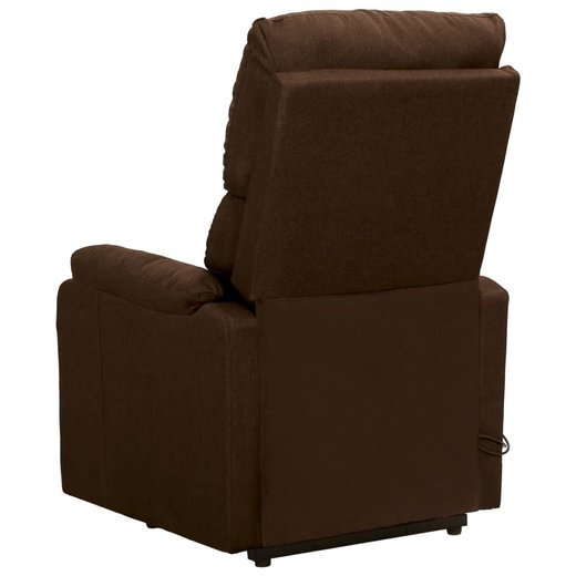 Massagesessel mit Aufstehhilfe Dunkelbraun Stoff