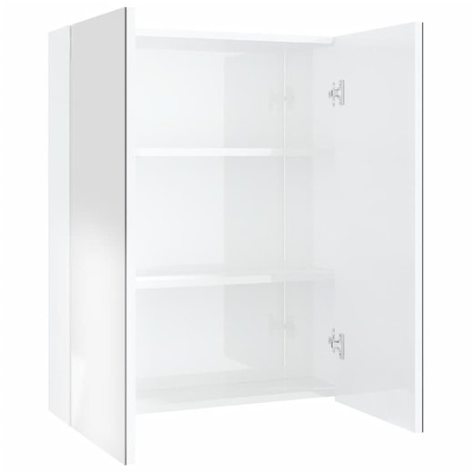 Bad-Spiegelschrank 60x15x75 cm MDF Glnzendes Wei