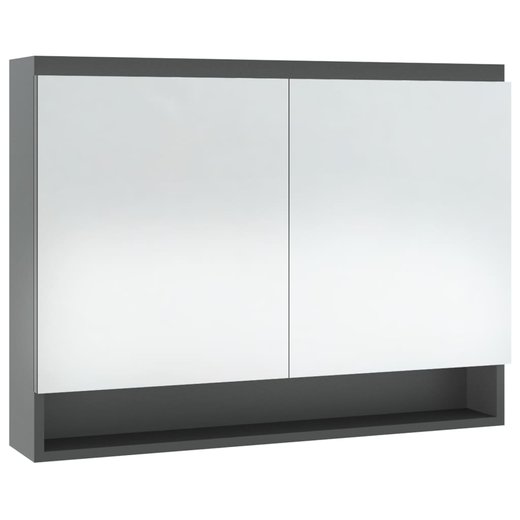 Bad-Spiegelschrank 80x15x60 cm MDF Grau