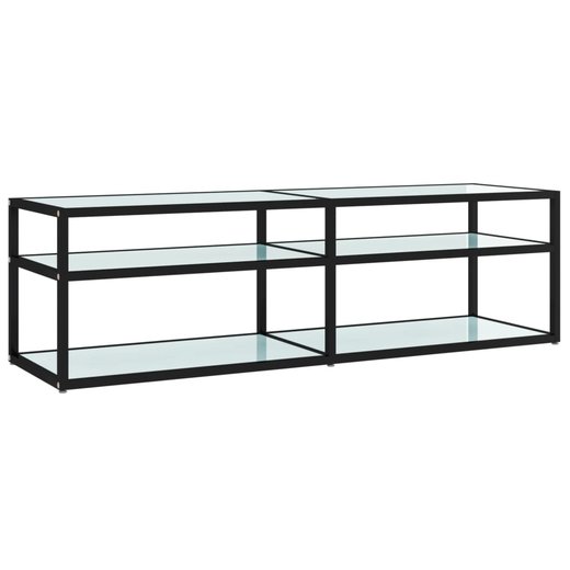 TV-Schrank Wei Marmor-Optik 140x40x40,5 cm Hartglas