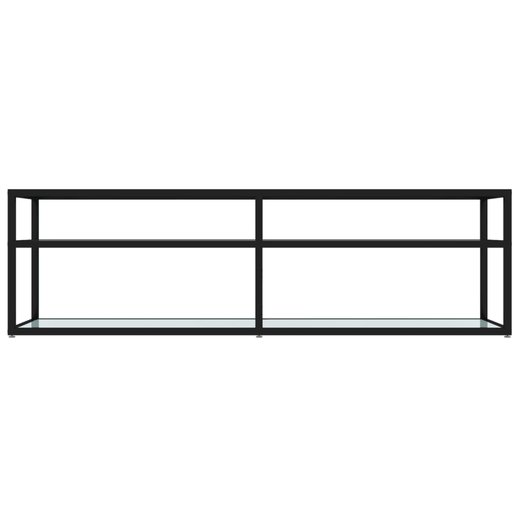 TV-Schrank Wei Marmor-Optik 140x40x40,5 cm Hartglas