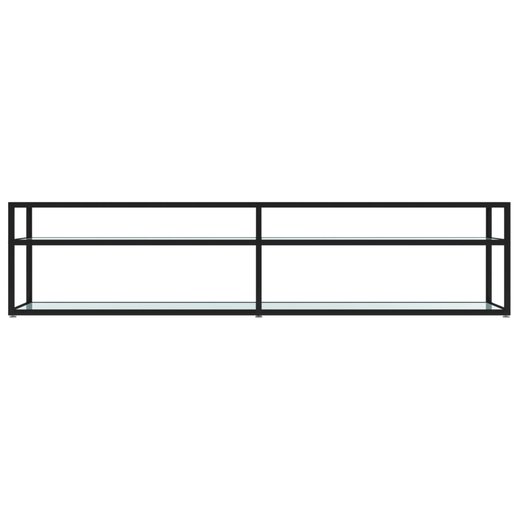 TV-Schrank Wei Marmor-Optik 180x40x40,5 cm Hartglas