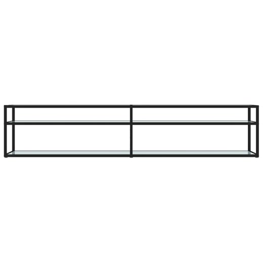 TV-Schrank Wei Marmor-Optik 200x40x40,5 cm Hartglas