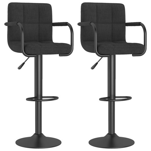 Barhocker 2 Stk. Schwarz Stoff