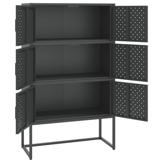 Highboard Anthrazit 80x35x135 cm Stahl