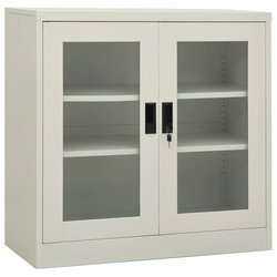 Broschrank Hellgrau 90x40x90 cm Stahl