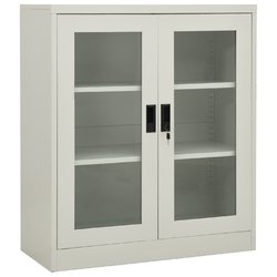 Broschrank Hellgrau 90x40x105 cm Stahl