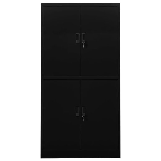 Broschrank Schwarz 90x40x180 cm Stahl