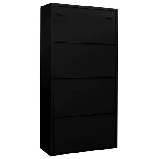 Broschrank Schwarz 90x40x180 cm Stahl