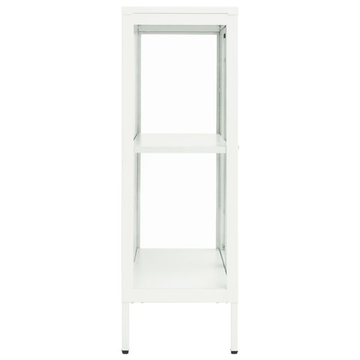Sideboard Wei 75x35x105 cm Stahl und Glas