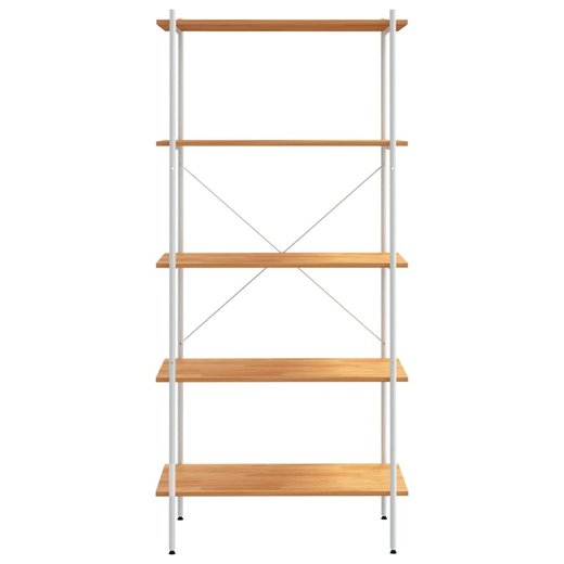 Regal mit 5 Bden Wei und Eiche-Optik 80x40x163 cm