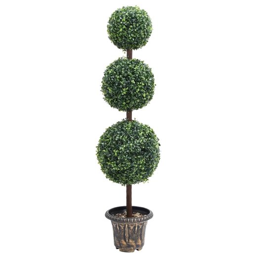 Knstlicher Buchsbaum mit Topf Kugelform Grn 118 cm