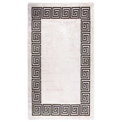 Teppich Waschbar 190x300 cm Hellbeige Rutschfest