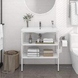 Badezimmer Waschtischgestell Wei 79x38x83 cm Eisen