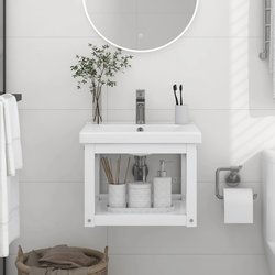 Badezimmer Wand-Waschtischgestell Wei 40x38x31 cm Eisen