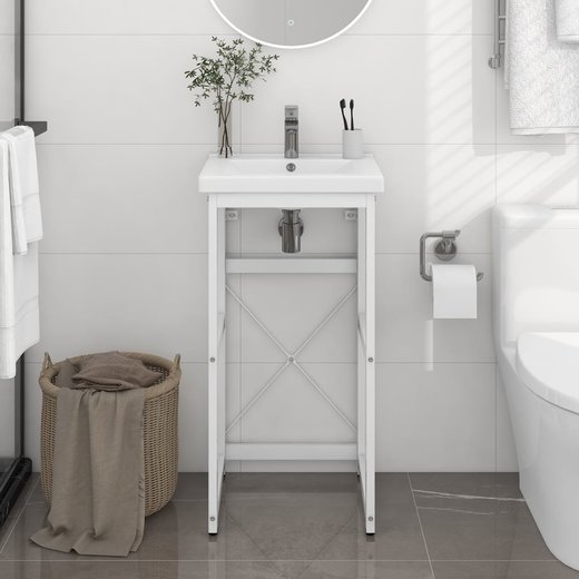 Badezimmer Waschtischgestell Wei 40x38x83 cm Eisen