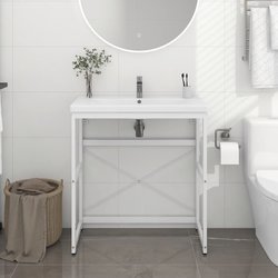 Badezimmer Waschtischgestell Wei 79x38x83 cm Eisen