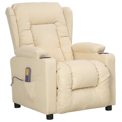 Massagesessel Creme Stoff
