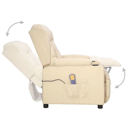 Massagesessel Creme Stoff